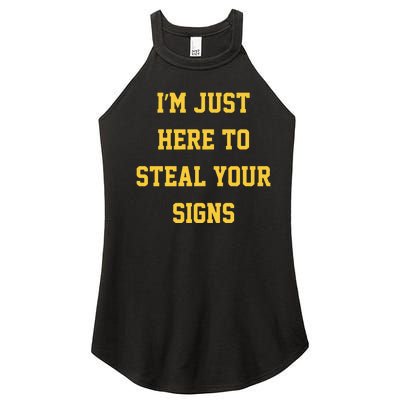 Michigan Football Im Just Here To Steal Your Signs Women’s Perfect Tri Rocker Tank