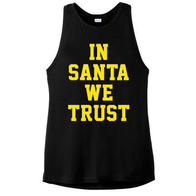 Michigan Football In Santa We Trust Ladies PosiCharge Tri-Blend Wicking Tank