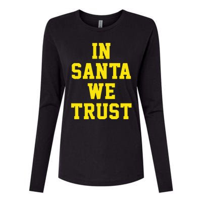 Michigan Football In Santa We Trust Womens Cotton Relaxed Long Sleeve T-Shirt