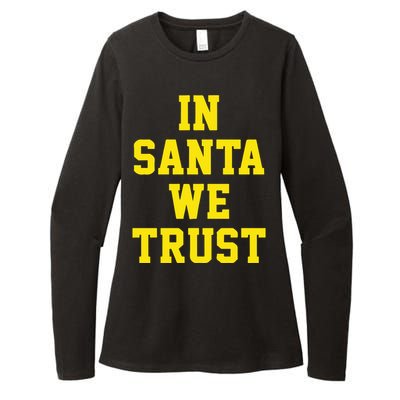 Michigan Football In Santa We Trust Womens CVC Long Sleeve Shirt