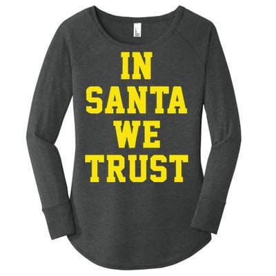 Michigan Football In Santa We Trust Women's Perfect Tri Tunic Long Sleeve Shirt