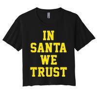 Michigan Football In Santa We Trust Women's Crop Top Tee