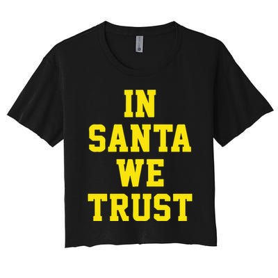 Michigan Football In Santa We Trust Women's Crop Top Tee