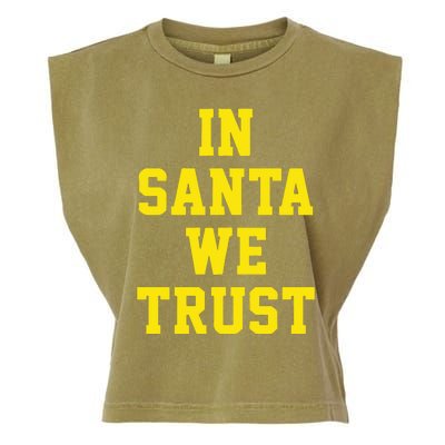 Michigan Football In Santa We Trust Garment-Dyed Women's Muscle Tee