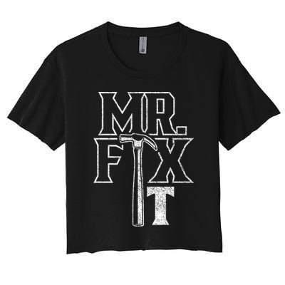 Mr Fix It Repair Overhaul Fixing Handy Cool Gift Crop Top