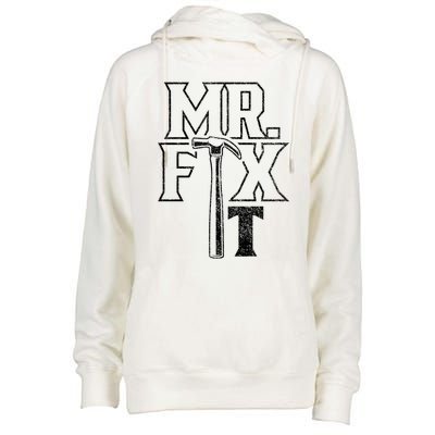 Mr Fix It Repair Overhaul Fixing Handy Cool Gift Womens Funnel Neck Pullover Hood