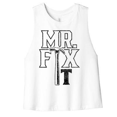 Mr Fix It Repair Overhaul Fixing Handy Cool Gift Women's Racerback Cropped Tank