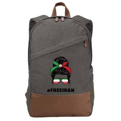 MahsaAmini Free Iran Women Life Freedom Protest Cotton Canvas Backpack