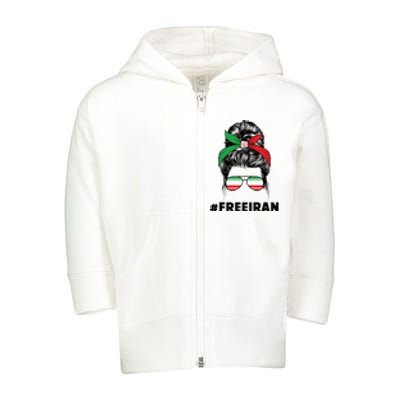 MahsaAmini Free Iran Women Life Freedom Protest Toddler Zip Fleece Hoodie