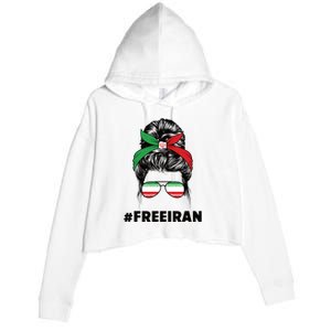 MahsaAmini Free Iran Women Life Freedom Protest Crop Fleece Hoodie