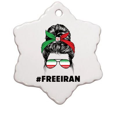 MahsaAmini Free Iran Women Life Freedom Protest Ceramic Star Ornament