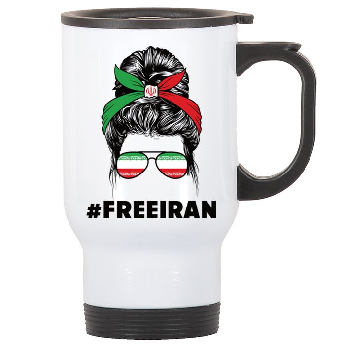 MahsaAmini Free Iran Women Life Freedom Protest Stainless Steel Travel Mug