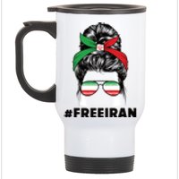 MahsaAmini Free Iran Women Life Freedom Protest Stainless Steel Travel Mug