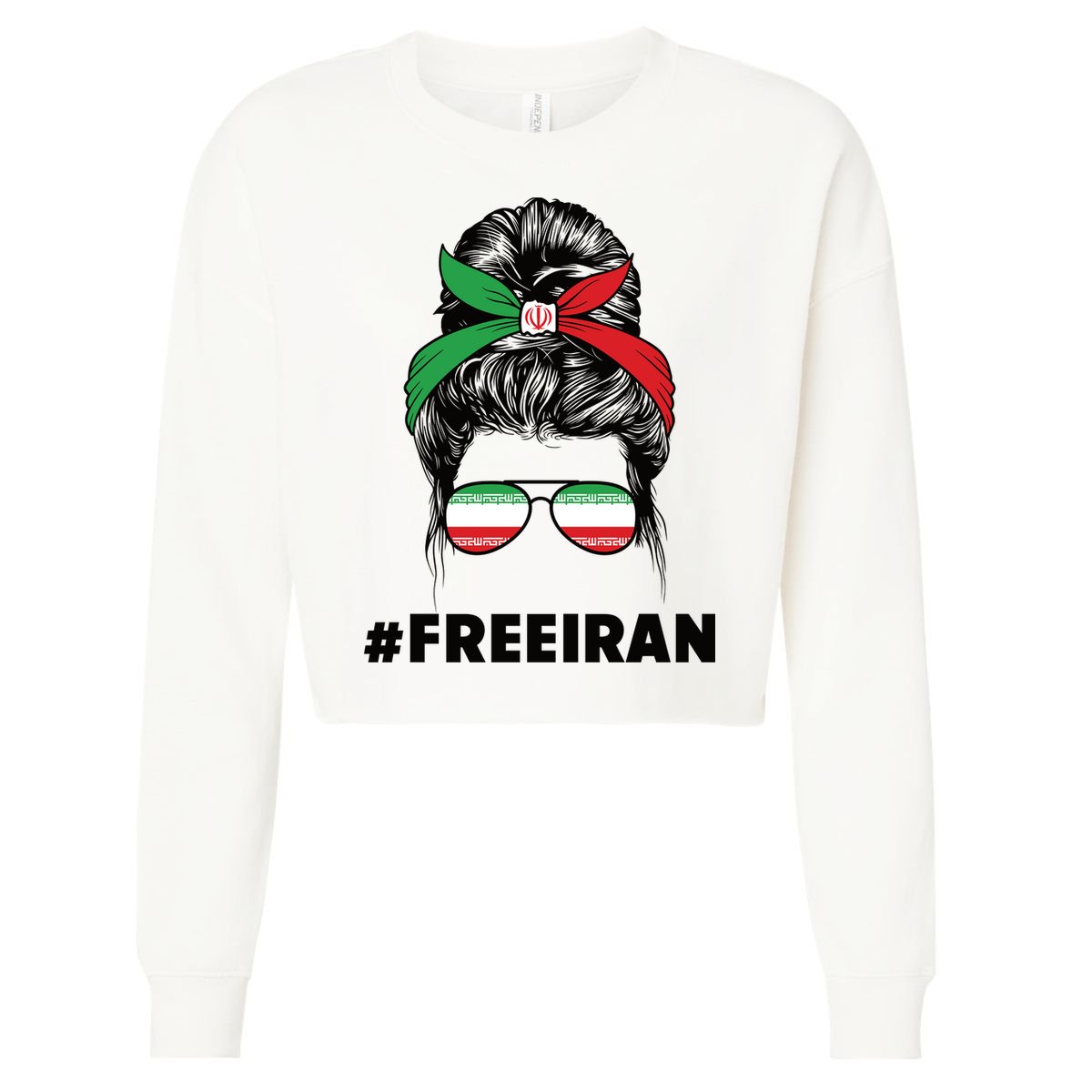 MahsaAmini Free Iran Women Life Freedom Protest Cropped Pullover Crew