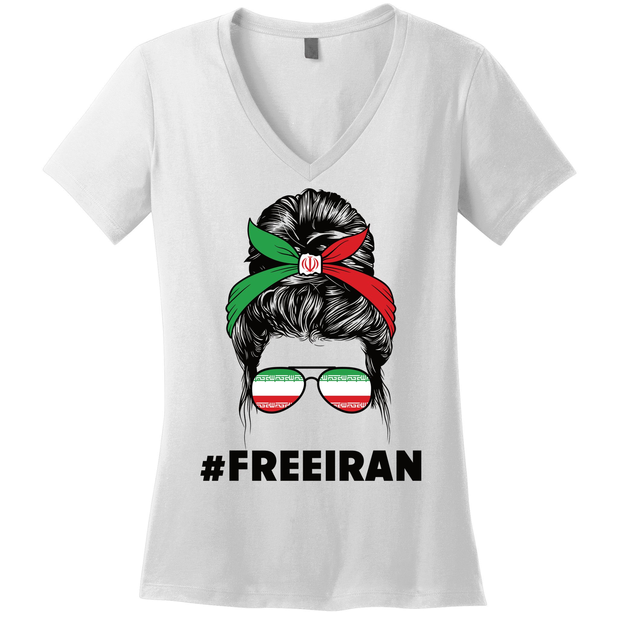 MahsaAmini Free Iran Women Life Freedom Protest Women's V-Neck T-Shirt