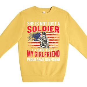 My Friend Is A Soldier Proud Army Friend Lover Funny Gift Premium Crewneck Sweatshirt