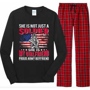 My Friend Is A Soldier Proud Army Friend Lover Funny Gift Long Sleeve Pajama Set