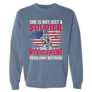 My Friend Is A Soldier Proud Army Friend Lover Funny Gift Garment-Dyed Sweatshirt