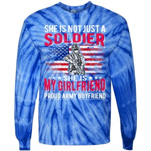 My Friend Is A Soldier Proud Army Friend Lover Funny Gift Tie-Dye Long Sleeve Shirt