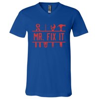 Mr Fix It Dad Fathers Day Daddy Husband Handy Grandpa Gift V-Neck T-Shirt