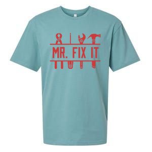 Mr Fix It Dad Fathers Day Daddy Husband Handy Grandpa Gift Sueded Cloud Jersey T-Shirt