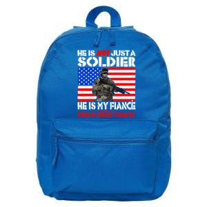 My Fiance Is A Soldier Proud Army Fiancee Gift Military Family Gift 16 in Basic Backpack