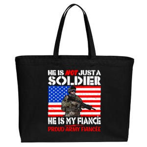 My Fiance Is A Soldier Proud Army Fiancee Gift Military Family Gift Cotton Canvas Jumbo Tote