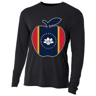 Mississippi Flag In God We Trust School Teacher Apple Cute Gift Cooling Performance Long Sleeve Crew