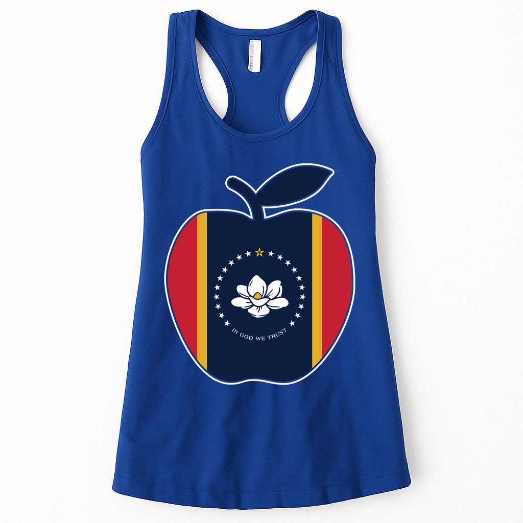 Mississippi Flag In God We Trust School Teacher Apple Cute Gift Womens Tank Top