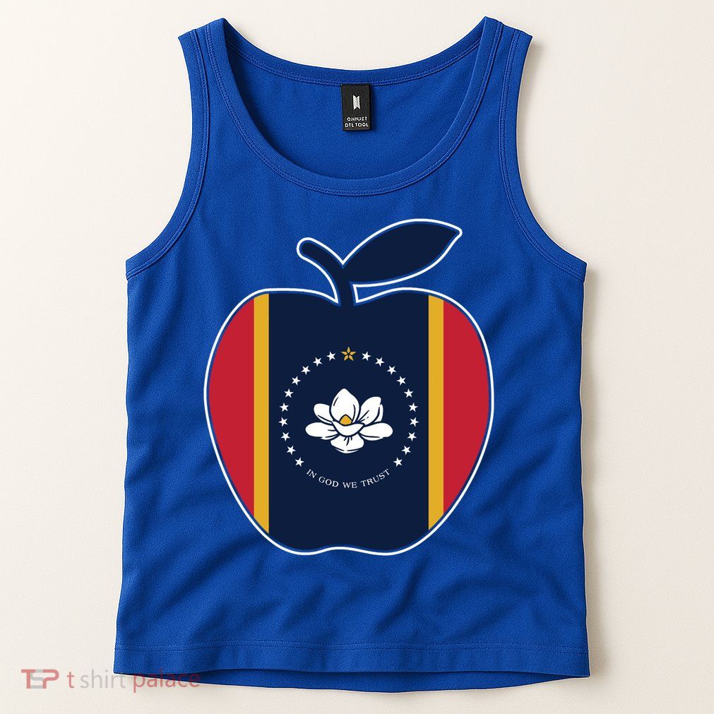 Mississippi Flag In God We Trust School Teacher Apple Cute Gift Tank Top
