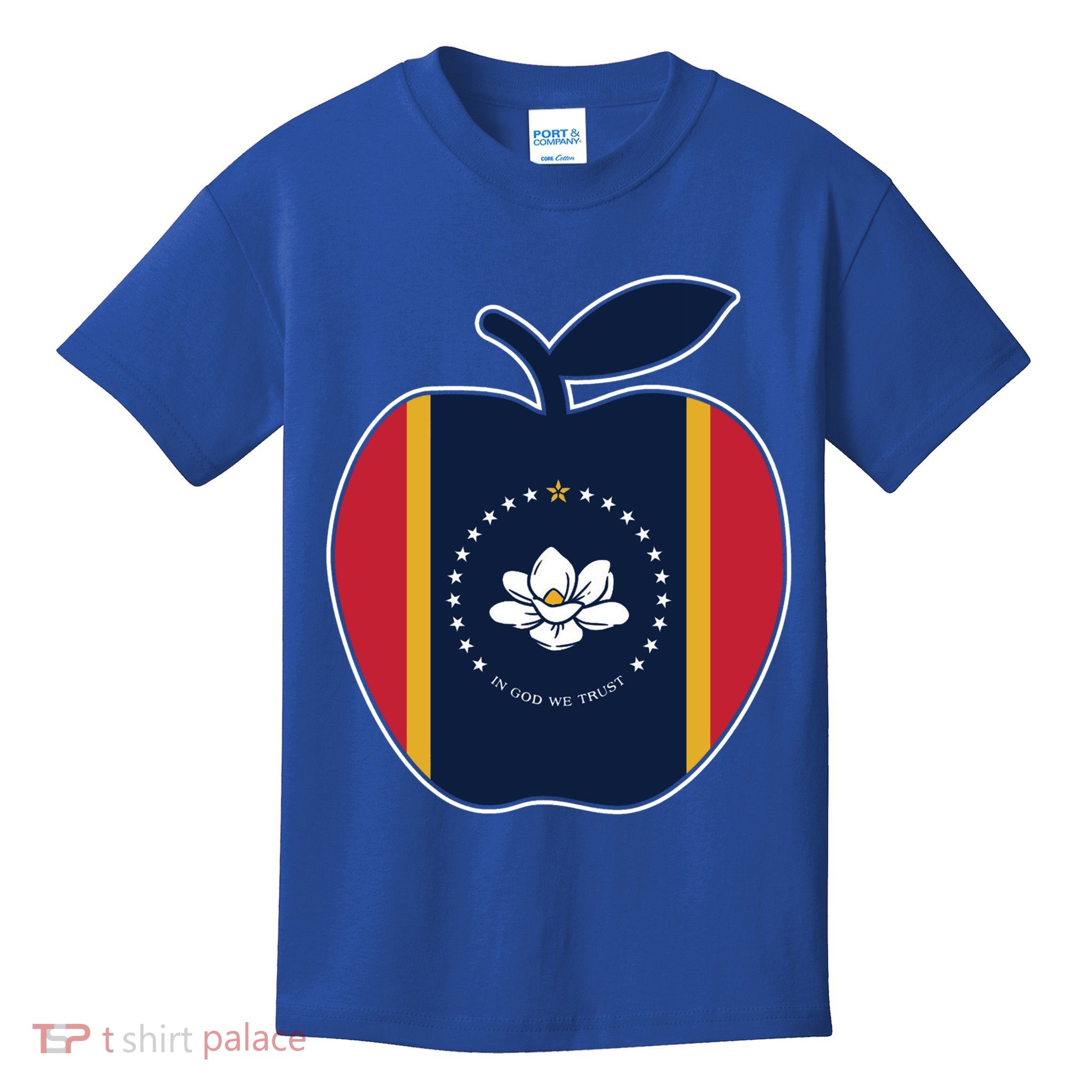 Mississippi Flag In God We Trust School Teacher Apple Cute Gift Kids T-Shirt