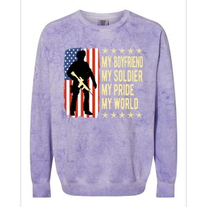 My Friend Is A Soldier Hero Proud Army Friend Funny Gift Colorblast Crewneck Sweatshirt