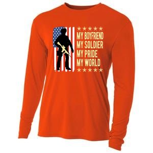 My Friend Is A Soldier Hero Proud Army Friend Funny Gift Cooling Performance Long Sleeve Crew