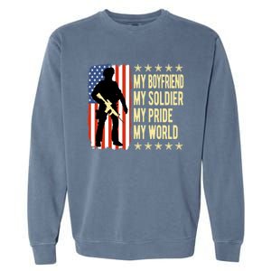 My Friend Is A Soldier Hero Proud Army Friend Funny Gift Garment-Dyed Sweatshirt