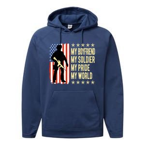 My Friend Is A Soldier Hero Proud Army Friend Funny Gift Performance Fleece Hoodie