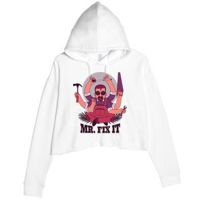 Mr Fix It Crop Fleece Hoodie