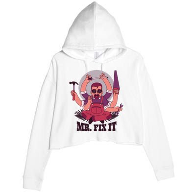 Mr Fix It Crop Fleece Hoodie