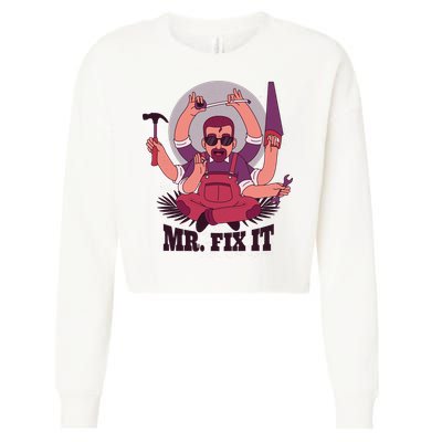 Mr Fix It Cropped Pullover Crew