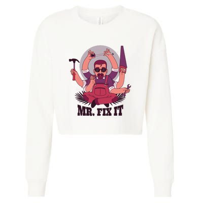 Mr Fix It Cropped Pullover Crew