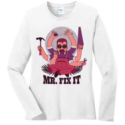 Mr Fix It Ladies Long Sleeve Shirt