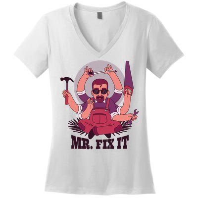 Mr Fix It Women's V-Neck T-Shirt