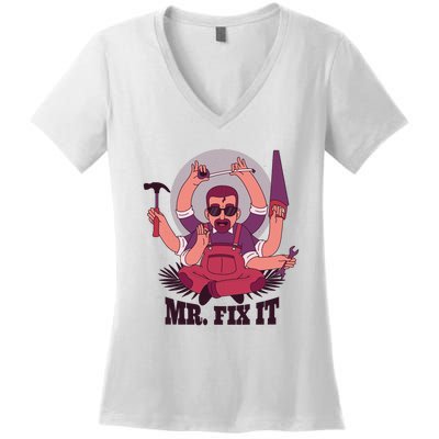 Mr Fix It Women's V-Neck T-Shirt