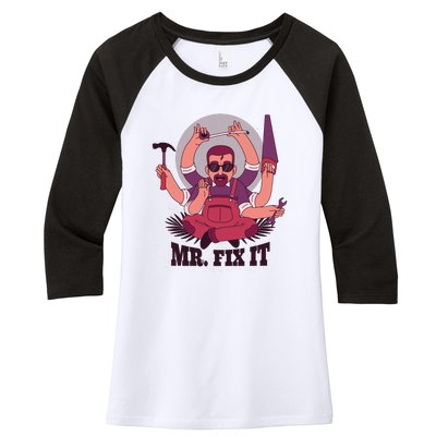 Mr Fix It Women's Tri-Blend 3/4-Sleeve Raglan Shirt