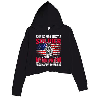 My Friend Is Soldier Hero Proud Army Friend Military Gift Crop Fleece Hoodie