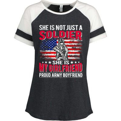 My Friend Is Soldier Hero Proud Army Friend Military Gift Enza Ladies Jersey Colorblock Tee