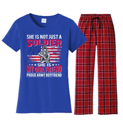 My Friend Is Soldier Hero Proud Army Friend Military Gift Women's Flannel Pajama Set