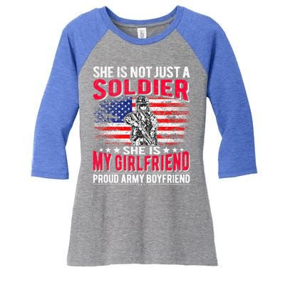 My Friend Is Soldier Hero Proud Army Friend Military Gift Women's Tri-Blend 3/4-Sleeve Raglan Shirt