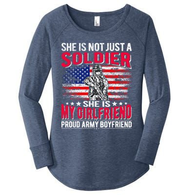 My Friend Is Soldier Hero Proud Army Friend Military Gift Women's Perfect Tri Tunic Long Sleeve Shirt