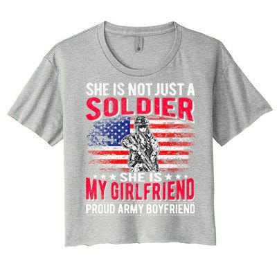 My Friend Is Soldier Hero Proud Army Friend Military Gift Women's Crop Top Tee