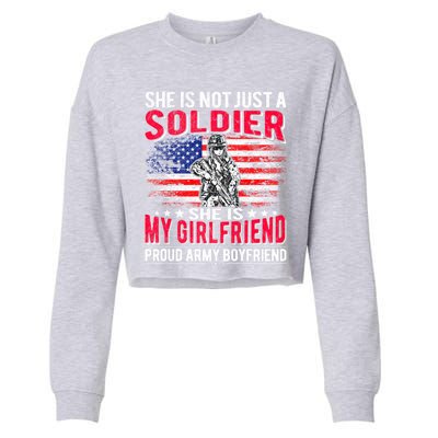 My Friend Is Soldier Hero Proud Army Friend Military Gift Cropped Pullover Crew